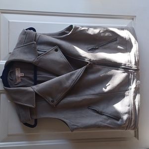 Philosophy Suede feel Gray zip up vest